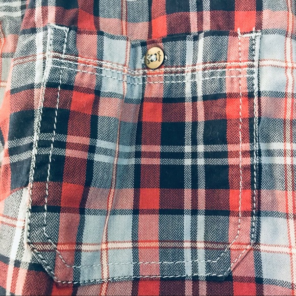 Carhartt Blue and Cranberry Plaid Button Up - Picture 5 of 7